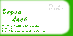 dezso lach business card